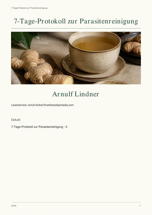 Arnulf Lindner - 7-Tage-Protokoll zur Parasitenreinigung, deutsche PDF-Ausgabe