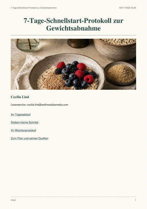 Cecilia Lind - 7-Tage-Schnellstart-Protokoll zur Gewichtsabnahme, deutsche PDF-Ausgabe