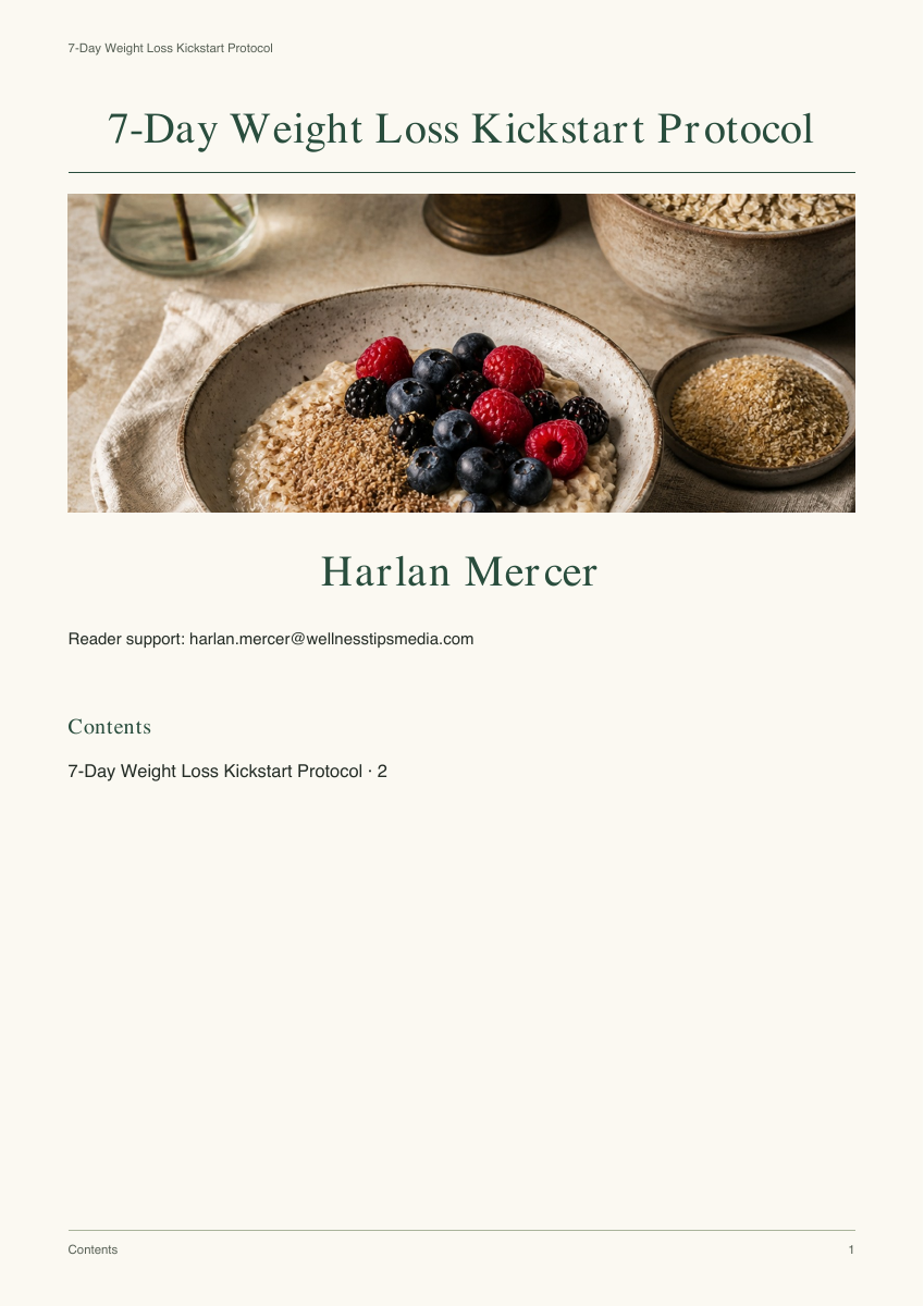 7-Day Weight Loss Kickstart Protocol - Harlan Mercer