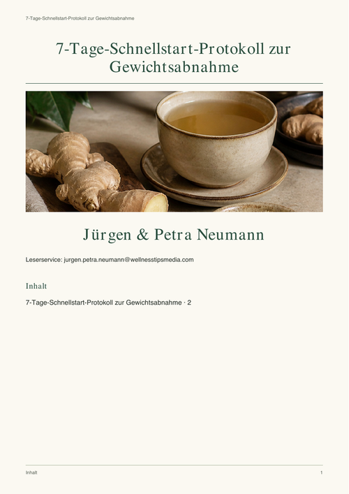 7-Tage-Schnellstart-Protokoll zur Gewichtsabnahme von Jürgen & Petra Neumann