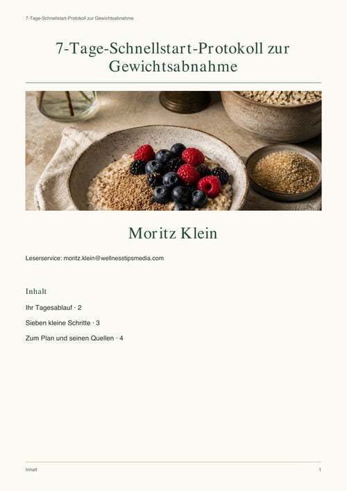 Moritz Klein - 7-Tage-Schnellstart-Protokoll zur Gewichtsabnahme, deutsche PDF-Ausgabe